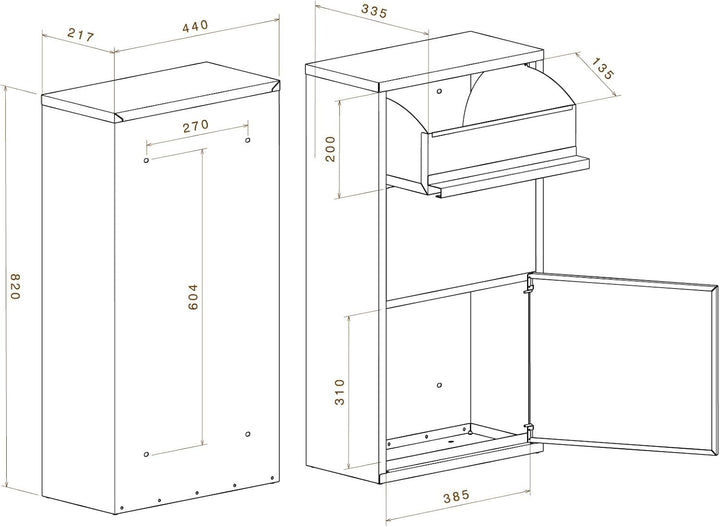 Metzler moderner Paketbox mit Ständer in Anthrazitgrau matt RAL 7016 personalisiert mit Edelstahl Ha