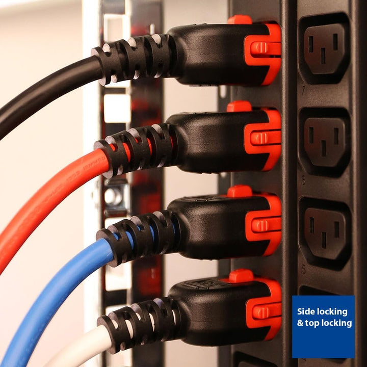 ACT C13 IEC Lock+ nach C14 IEC Dual Lock Netzkabel, Kaltgerätekabel Verlängerung 2 Meter, C13 Buchse