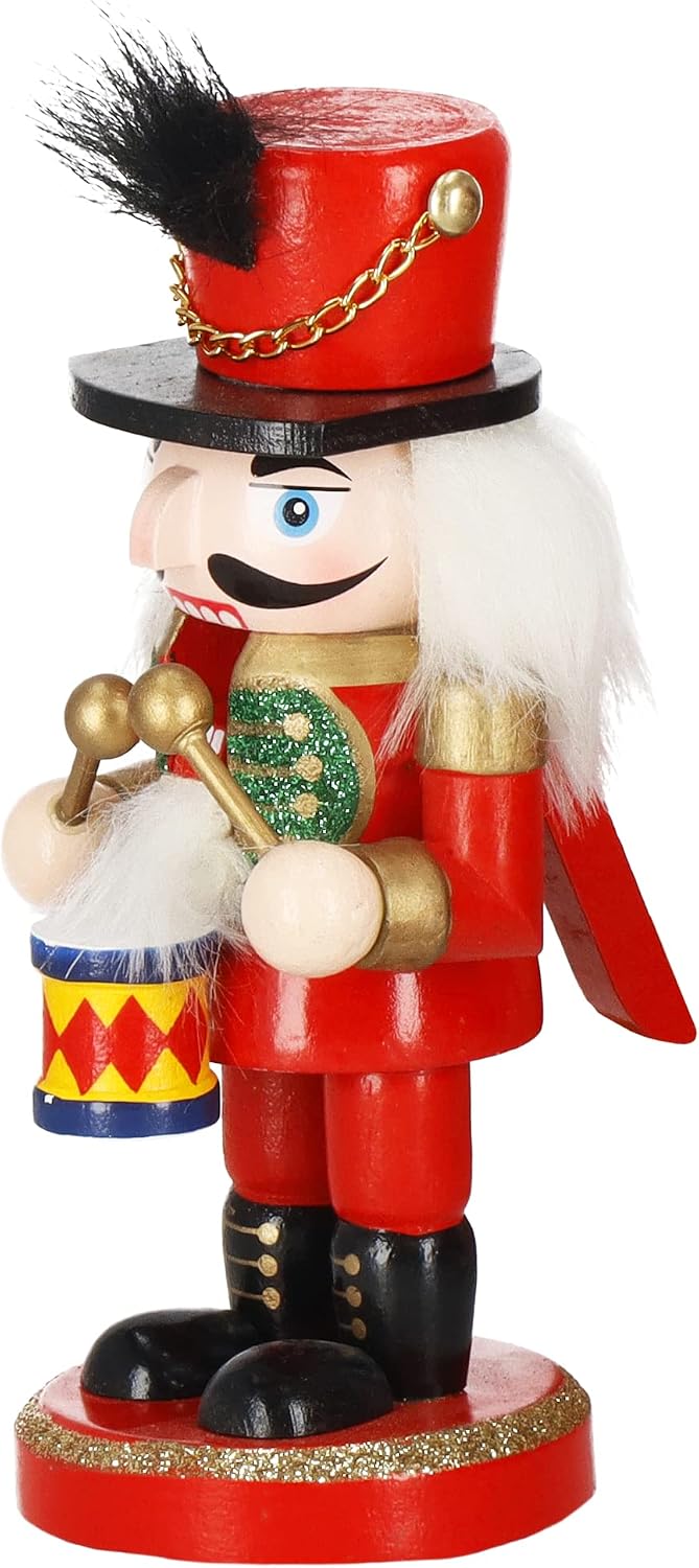 SPRINGOS Dekofigur Nussknacker Figur aus Holz Soldat mit Trommler 15,5 cm Weihnachtsdekoration Holzf