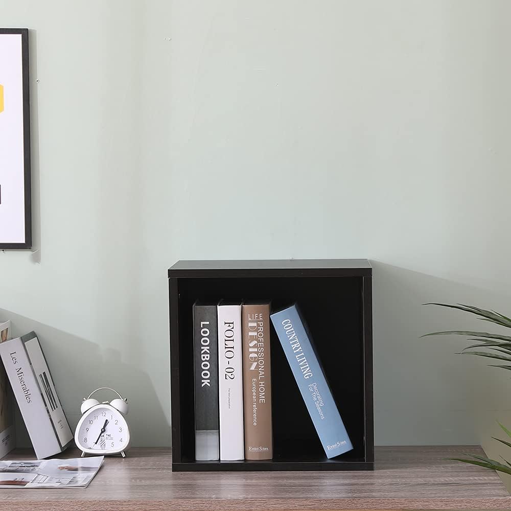 Etnicart Würfel Aufbewahrungsbox Bücherregal Wenge 35x30x35cm MDF Holz Regal Design Büro Eingang Woh
