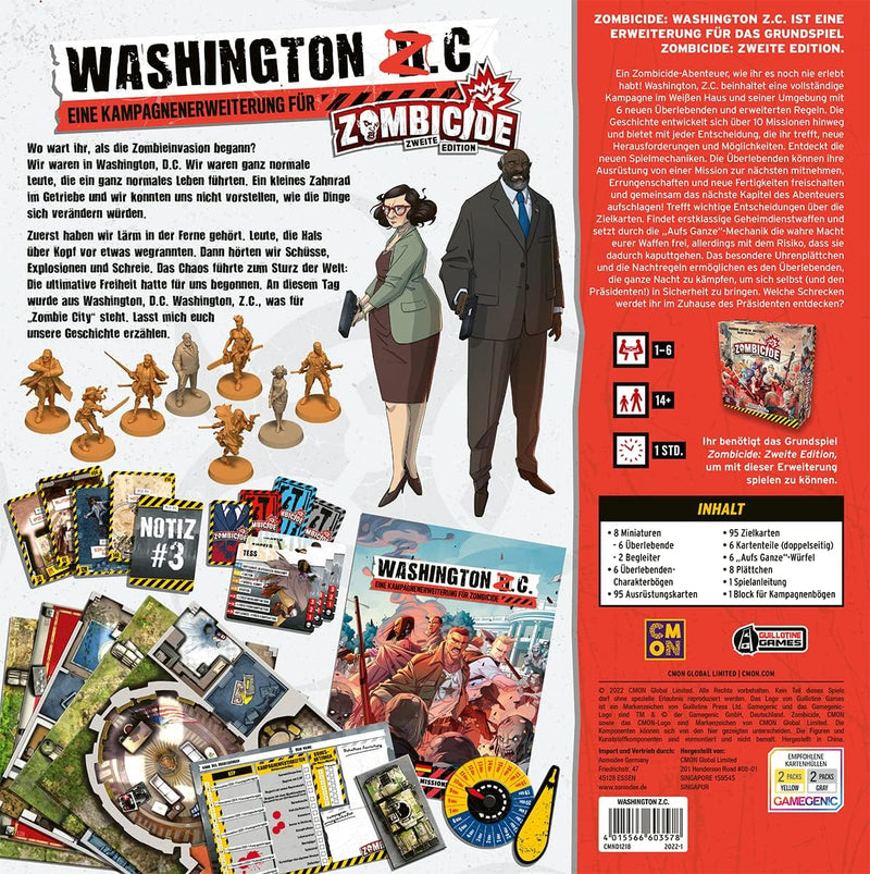 CMON | Zombicide 2. Edition – Washington Z.C. | Erweiterung | Kennerspiel | Dungeon Crawler | 1-6 Sp