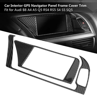 KSTE Carbon-Faser-Auto-Innen GPS Navigator-Panel Rahmenabdeckung Trim for A-u-d-i B8 A4 A5 S4 S5