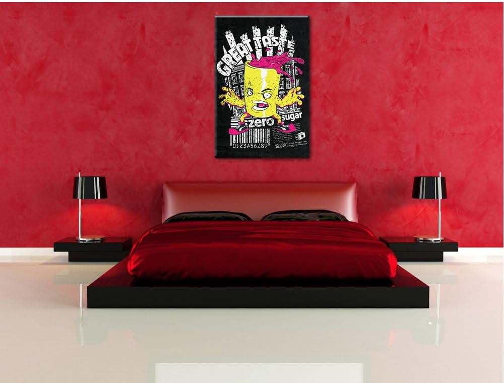 Dark Great taste black Bild auf Leinwand, XXL riesige Bilder fertig gerahmt mit Keilrahmen, Kunstdru