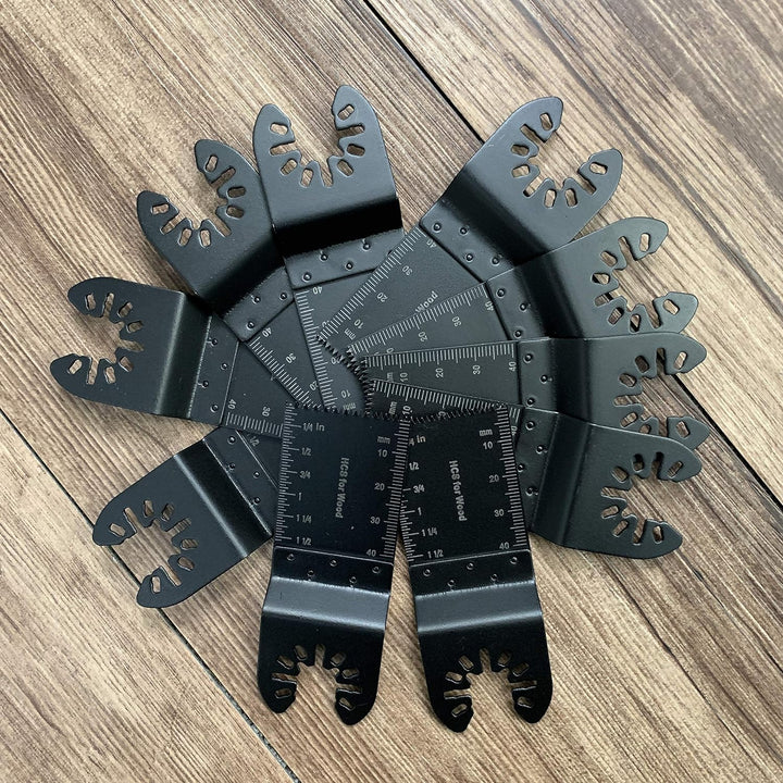 50Stk Profi Sägeblätter Kit Bi-Metall Oszillierwerkzeug Zubehör Multitool Schnellspanner für Fein Mu