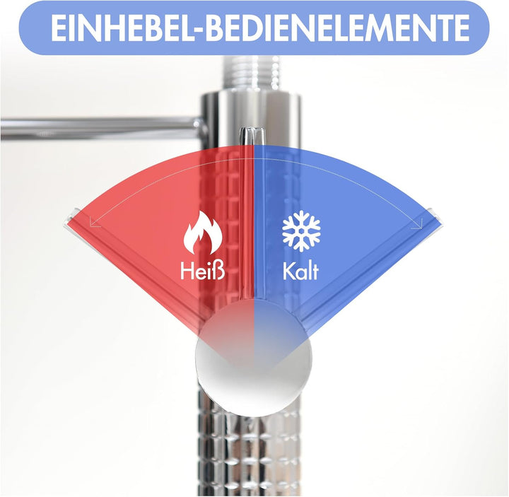 AIMADI Wasserhahn Küche Ausziehbar Küchenarmatur Einhebel-Mischer mit 360° Drehfunktion Armatur Küch
