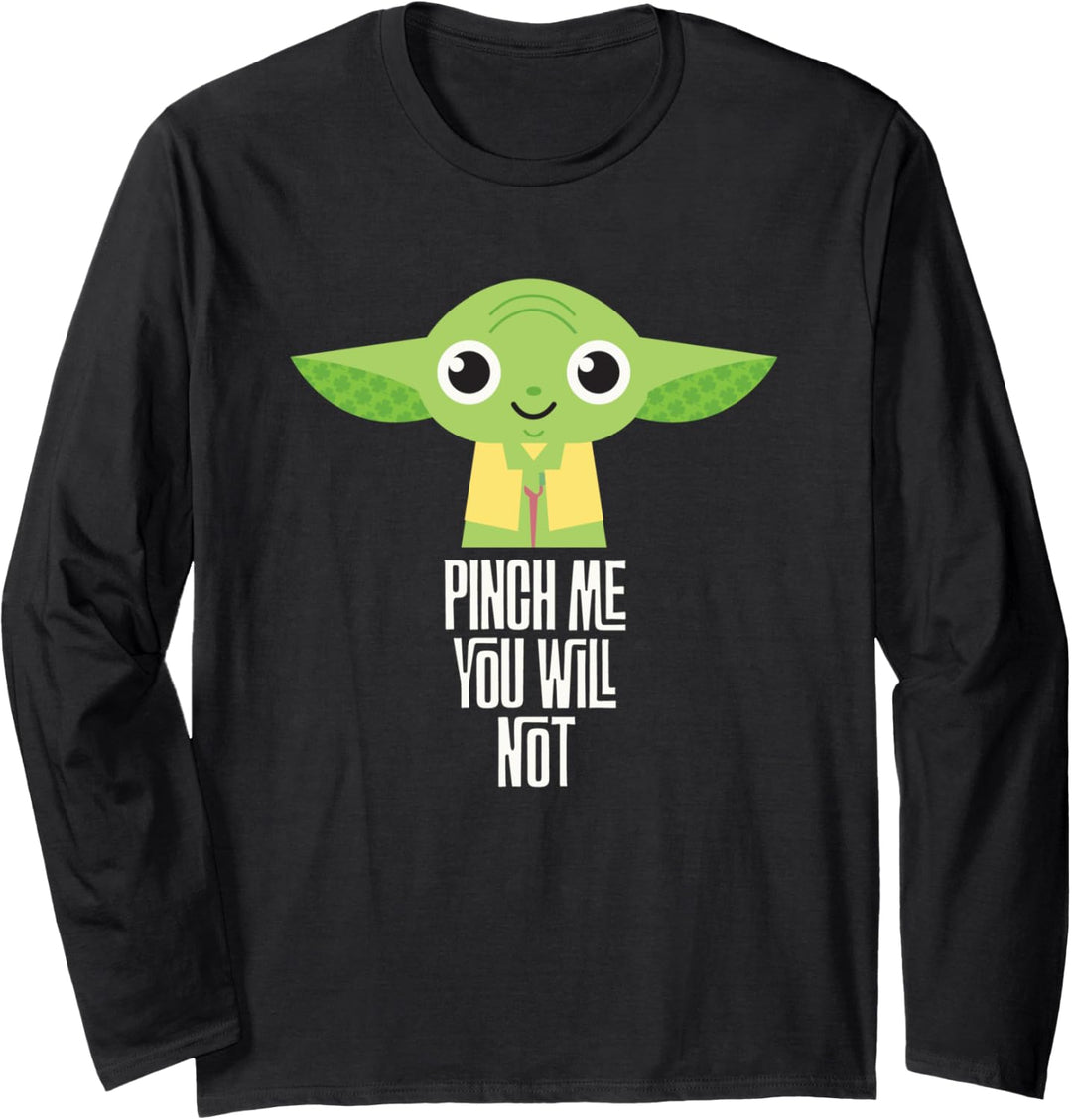 Star Wars Yoda Pinch Me You Will Not St. Patrick's Day Langarmshirt