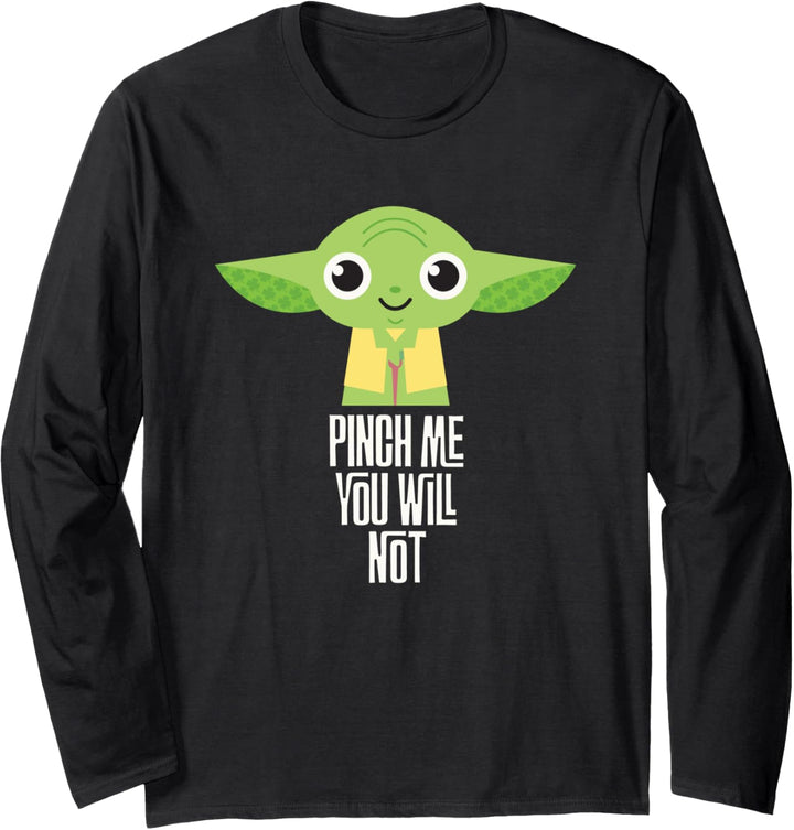 Star Wars Yoda Pinch Me You Will Not St. Patrick's Day Langarmshirt