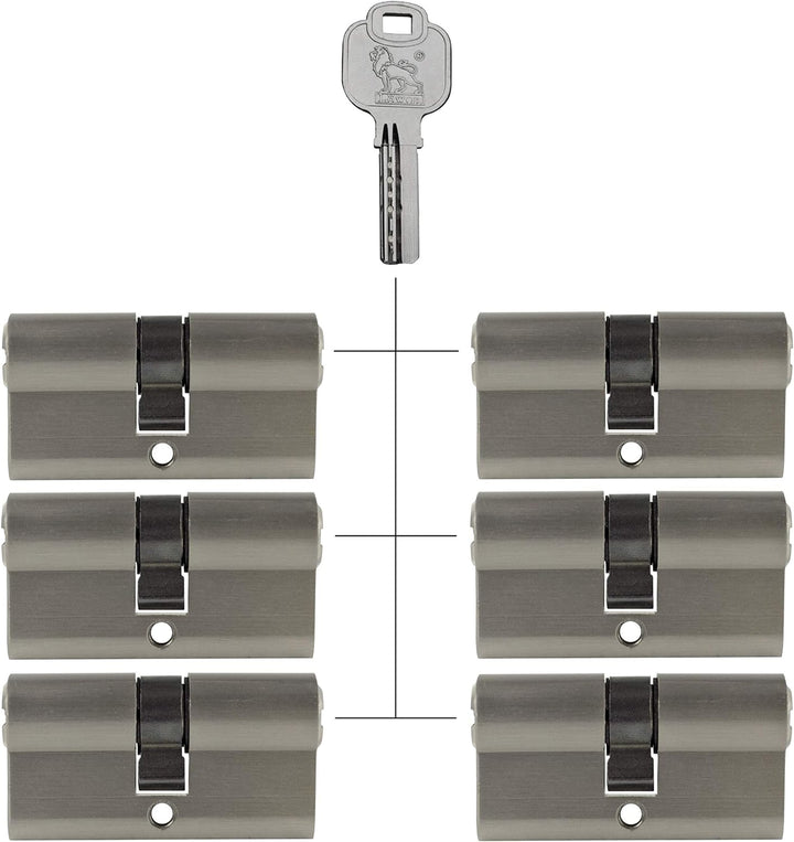 6x Profilzylinder 70mm 35/35 30x Schlüssel Tür Zylinder Schloss