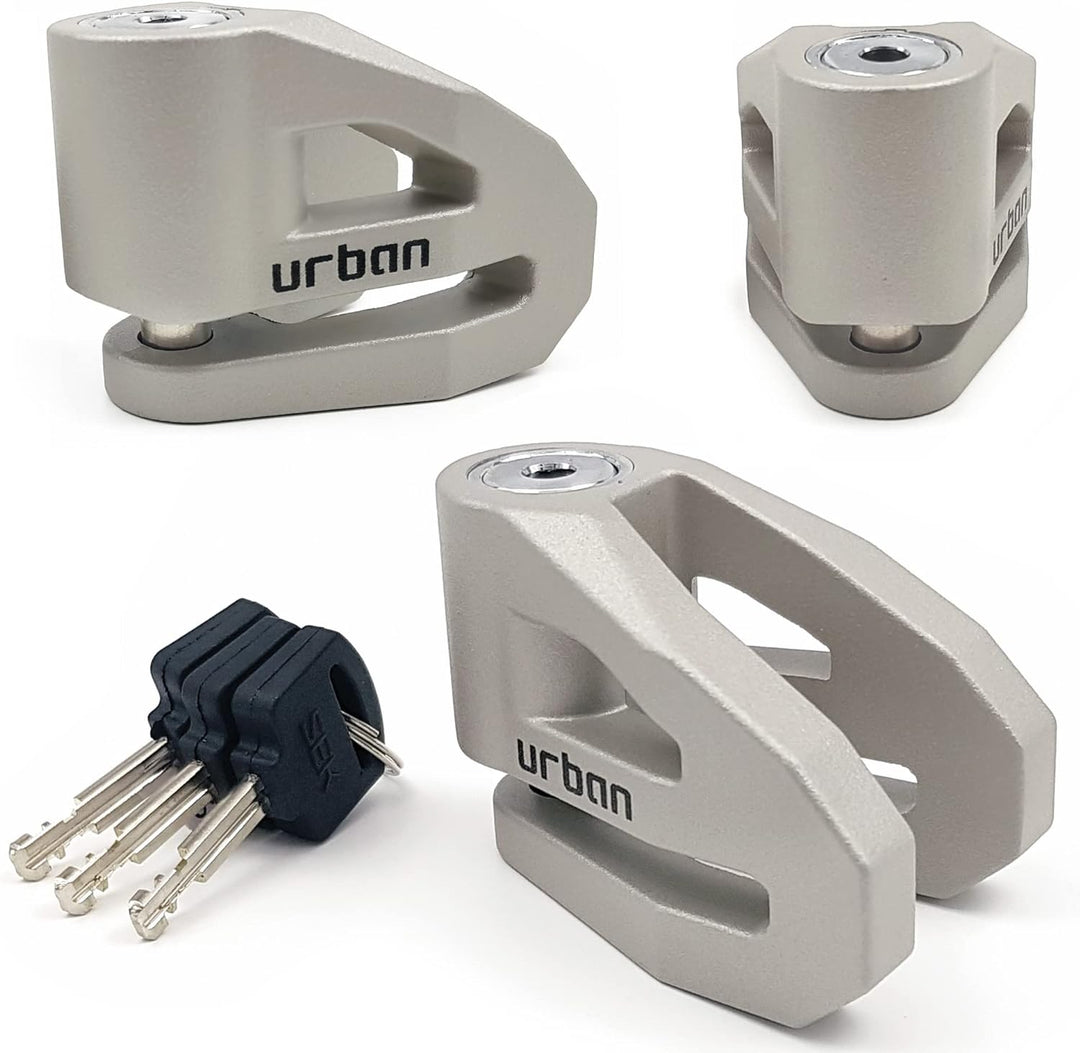 URBAN UR208T Bremsscheibenschloss Motorrad mit Erinnerungskabel, Leichtes Design, 10 mm Sicherungsst