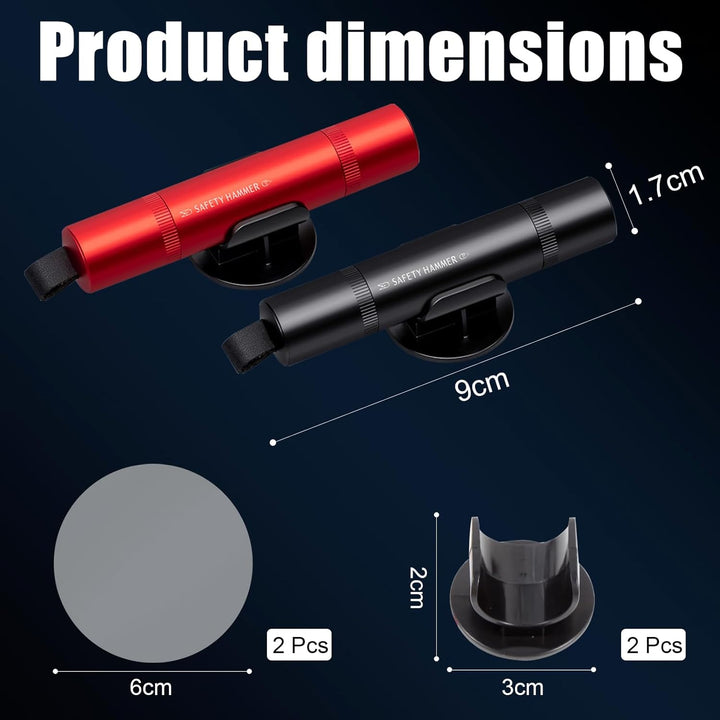 Notfallhammer Auto mit Gurtschneider, 2 Stück 2 in 1 Gurtschneider Notfallhammer, Protector Sicherhe