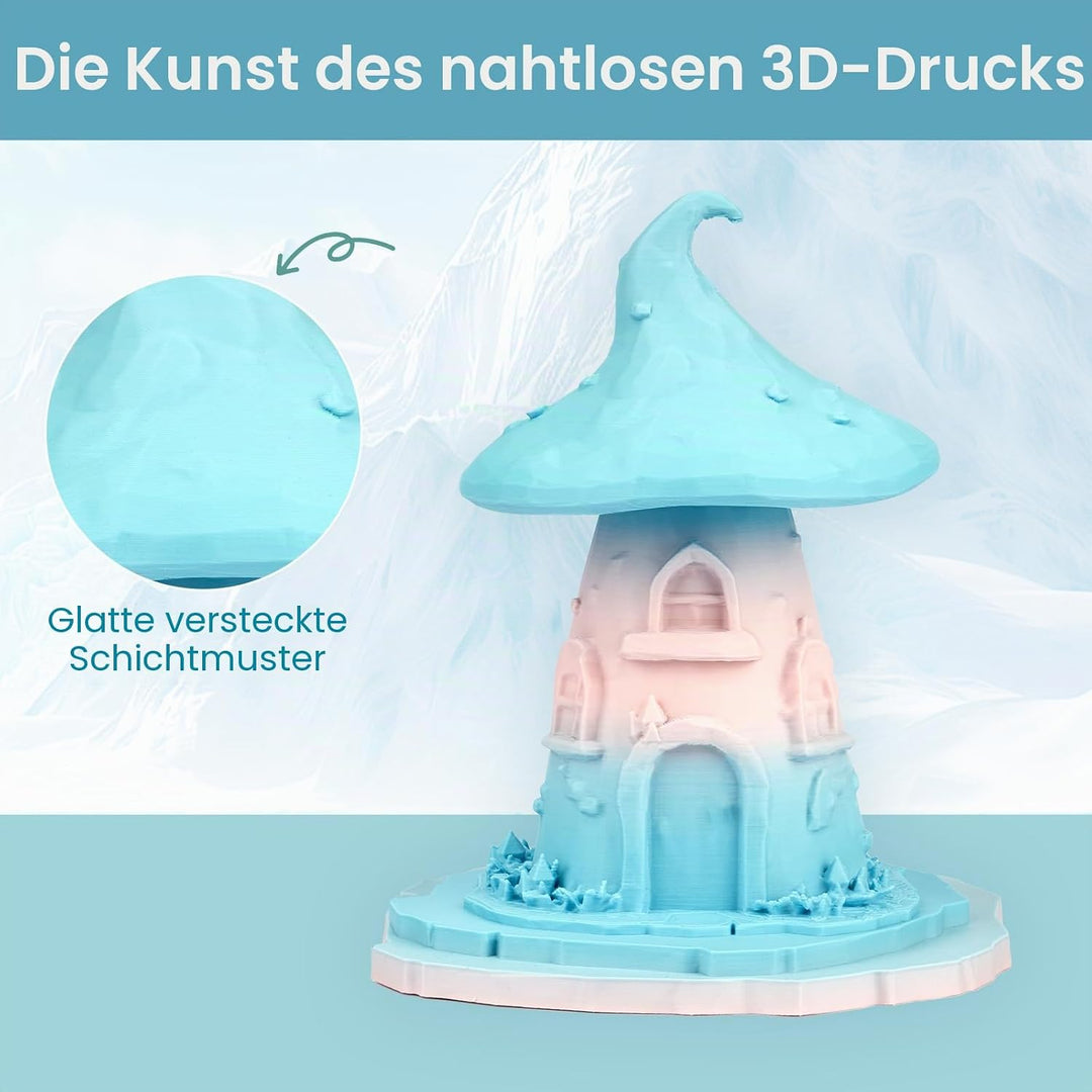 ERYONE Matte PLA 3D Drucker Filament 1.75mm, Matte Gradient Rainbow PLA, Massgenauigkeit +/- 0.03 mm