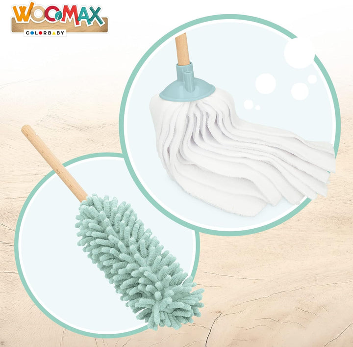 WOOMAX 49297 49297-Woomax-Reinigungsset für Holz, 23,5 x 23,5 x 75 cm + 3 A, Reinigungsset, normal