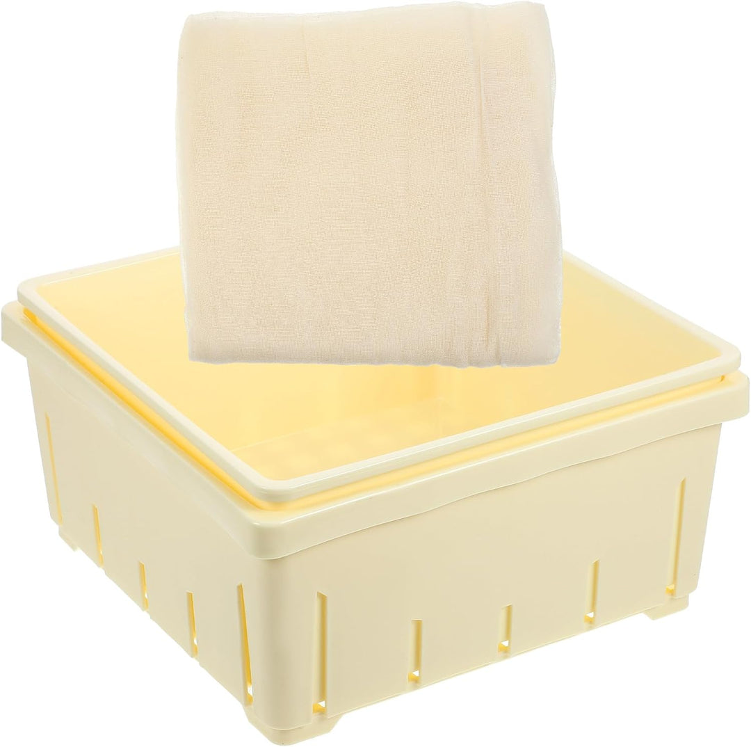 VICASKY Tofu Herstellungsform aus Kunststoff mit Komfortablem Griff und Saftabscheidung Beige Tofu K