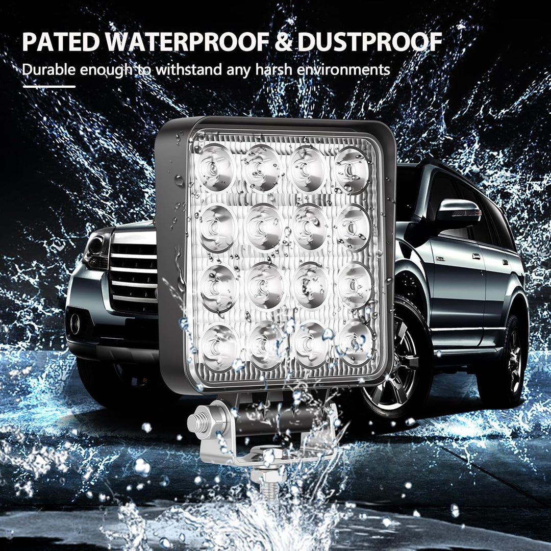 Willpower 10pc LED Scheinwerfer 4‘’ 10cm 48W LED Arbeitsscheinwerfer 12V 24V Zusatzscheinwerfer Auto