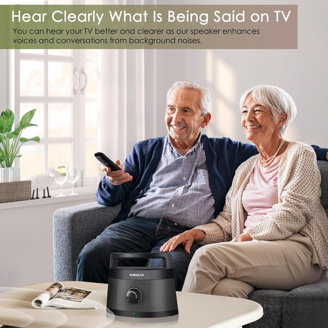 SIMOLIO TV Lautsprecher für Fernseher Kabellos, Tragbare Funklautsprecher für Senioren & Menschen, E