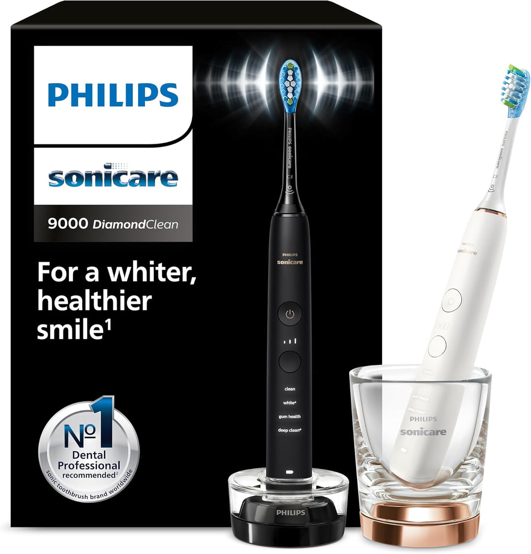 Philips Sonicare DiamondClean 9000 elektrische Zahnbürste, Schallzahnbürste mit App, Andruckkontroll