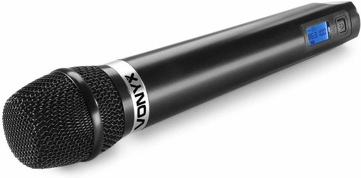 Vonyx WM62 2 kabellose Mikrofone und Empfänger - 16 UHF-Kanäle | 2 Handmikrofone, 16 UHF-Kanäle, IR-