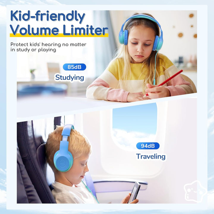 EarFun Kinder Kopfhörer, Kopfhörer Kinder USB C, 85/94dB Lautstärkenbegrenzer, HiFi Klang, faltbar,