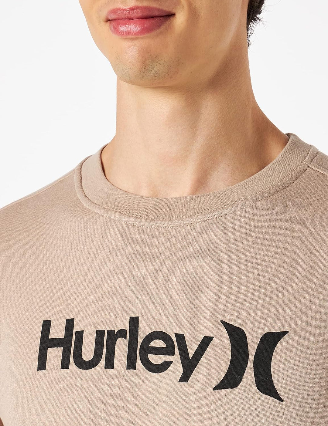 Hurley Herren Seasonal OAO Crew Fleece Sweatshirt S Simply Taupe, S Simply Taupe