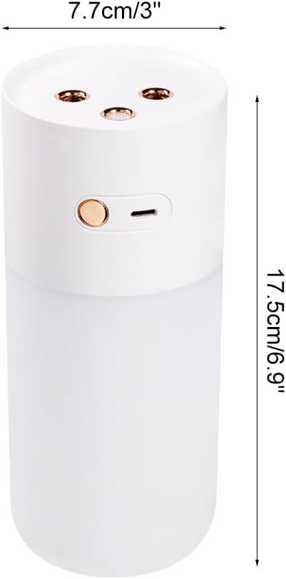 Tragbarer Luftbefeuchter, Leiser Luftbefeuchter mit Doppeldüse, Desktop Mini Luftbefeuchter mit Kühl