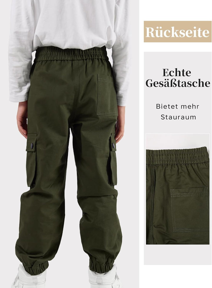 NATUST Kinder Cargo Hose 150 Armeegrün, 150 Armeegrün