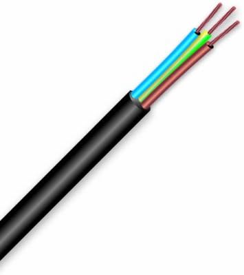Kabel H05VV-F, 3G2.5 mm, 10 mt, Schwarz/Weiss