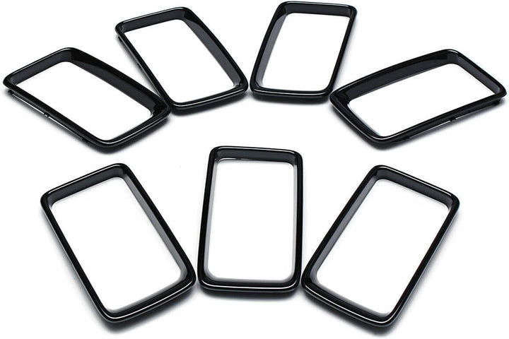 KYYET 7 Stück vordere Stossstangenringe Grill-Einsatz Trim Abdeckung kompatibel mit 2014 2015 2016 J