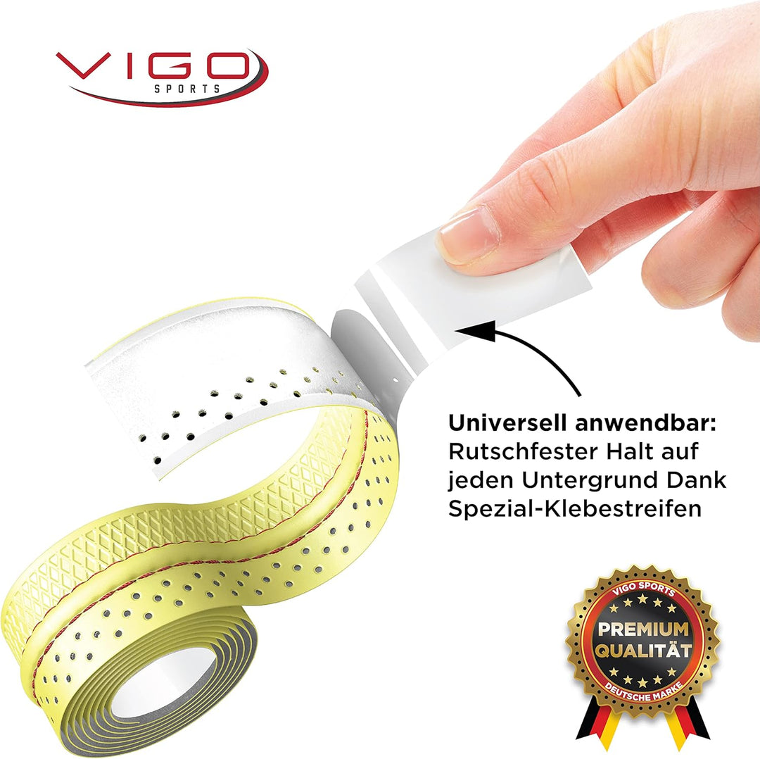 VIGO SPORTS selbstklebendes Tennis Griffband mit Anti-Schweiss Technologie – rutschfestes Badminton