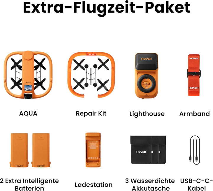 HOVERAir AQUA Flugkamera, IP67 wasserdichte Follow-Me-Drohne mit Kamera für Wassersport, 34mph, 10+