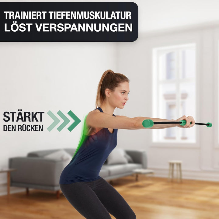 Sports Schwingstab – Swingstick inkl. E-Book (PDF Datei) – Wackelstab mit verstellbaren Gewichten –