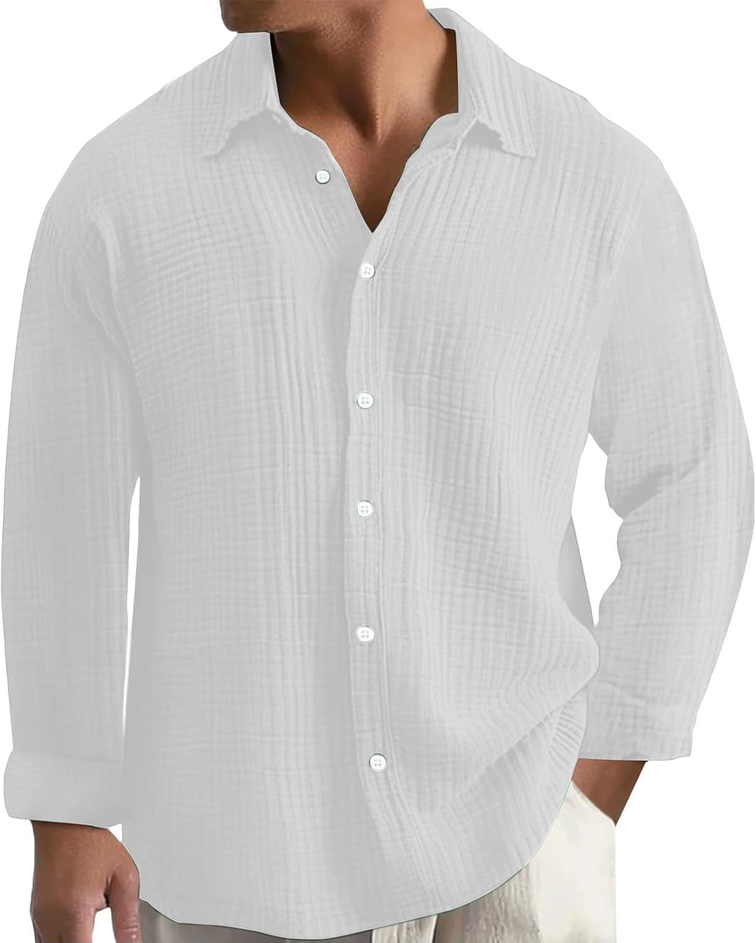 Generisch Leinenhemd Herren,Hemd Herren Langarm mit Knopfleiste,Tops für Männer,Hawaii Männer,Arbeit