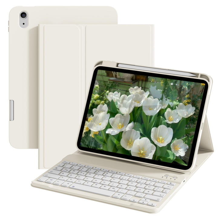 Hülle mit Tastatur für iPad A16 11 Generation2025/10 Generation 2022, (11/10.9 Zoll), 7-farbige Magn