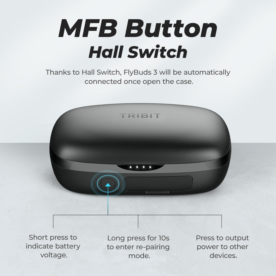 Tribit Bluetooth Kopfhörer, In Ear Kopfhörer Kabellos Bluetooth 5.3, Touch Control Kopfhörer mit 4 M