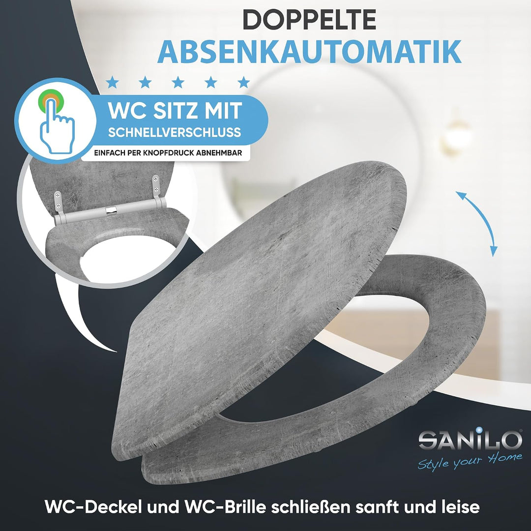Sanilo WC Sitz mit Absenkautomatik, viele neue Toilettendeckel zur Auswahl, hochwertige Oberfläche,