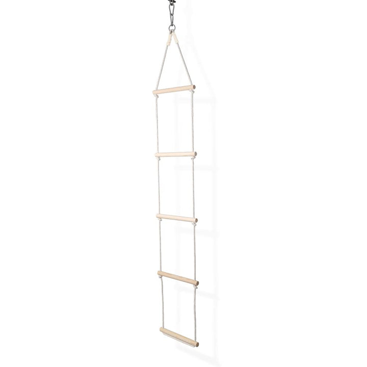 MAMOI® Strickleiter/Dreieck Hänge Leiter, Nachhaltig Hängeleiter aus natürlichem Holz und Baumwollko