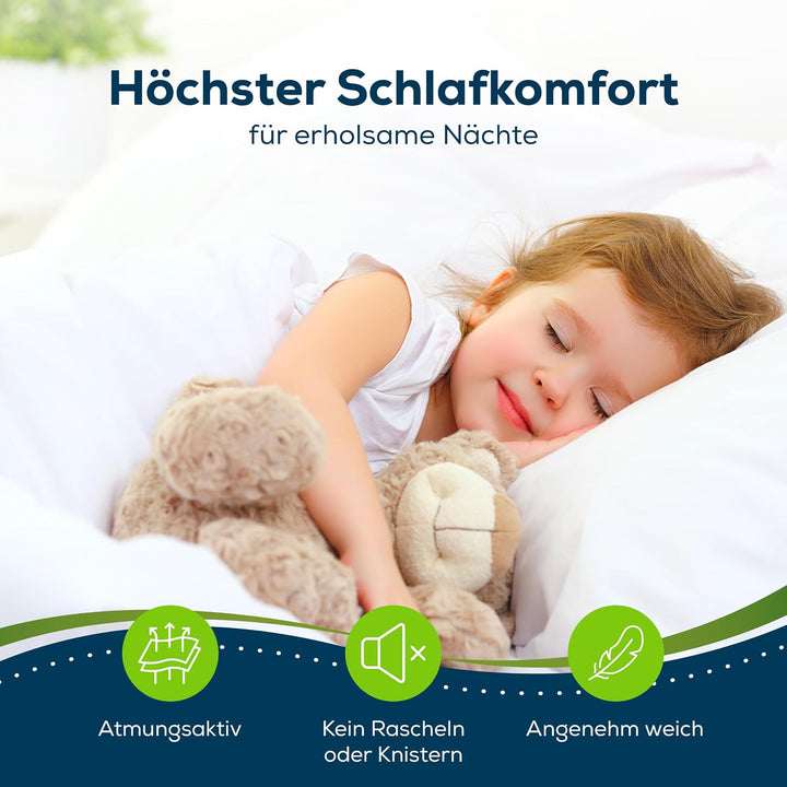 Sensalou Spannbettlaken Wasserdicht 60x120 cm 2er Pack – Weiches Spannlaken für Babybetten – Nässesc
