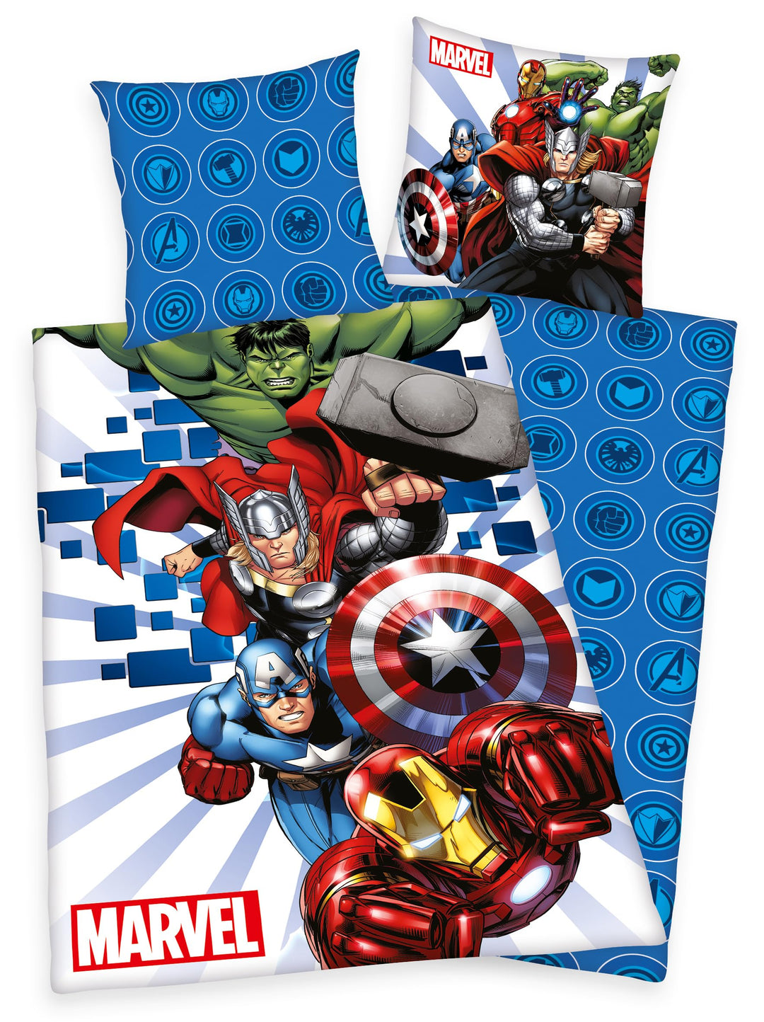 Wild South Shop Disney Marvel Avengers Bettwäsche 80x80 + 135x200cm 100% Baumwolle