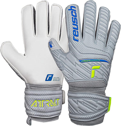 Reusch Herren Attrakt Finger Support Unisex Torwarthandschuhe mit Aussennaht Schnitt und Grip Belag,