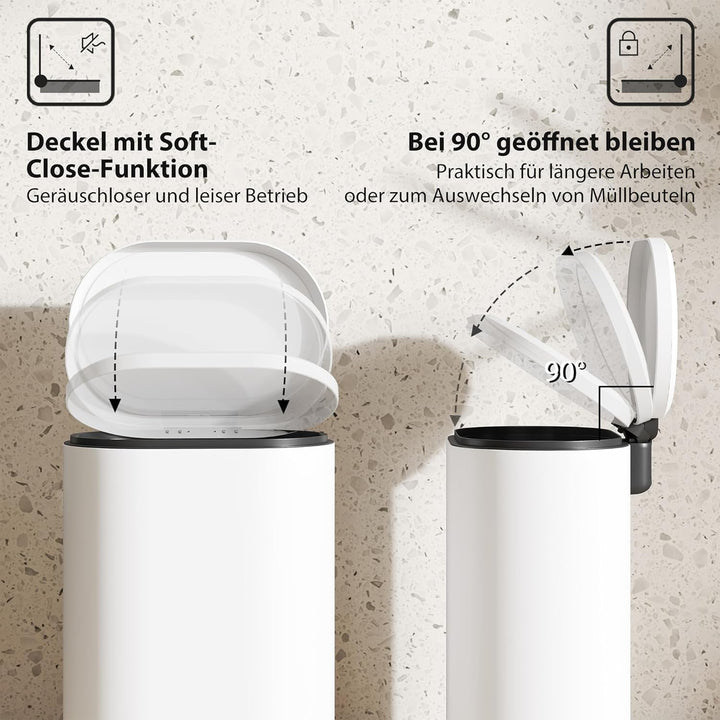 HOMCOM Mülleimer 12L Treteimer Abfalleimer mit Deckel und Fusspedal, Müllbehälter mit Inneneimer, So