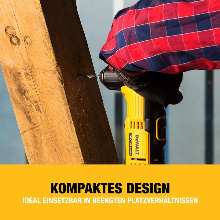 DeWalt DCD740N-XJ DCD740N Winkelbohrmaschine 18V XR ohne Akku und Ladegerät, 360 W, 18 V, Schwarz, G