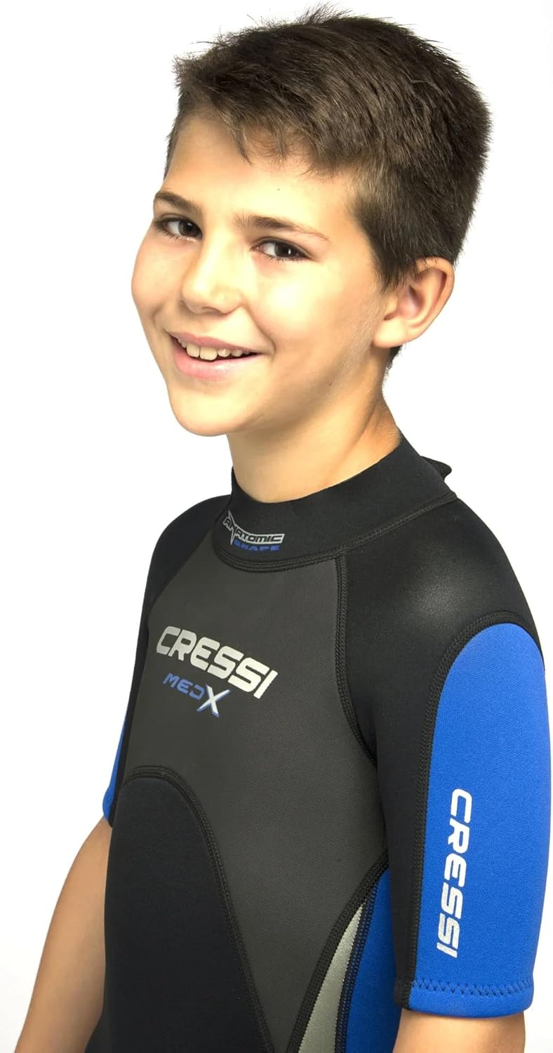 Cressi Med X Jr Wetsuit 2.5mm - Shorty Neoprenanzug Ideal zum Schnorcheln und Tauchen in gemässigten