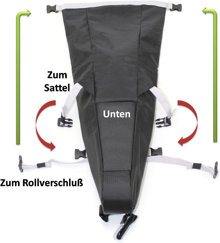 LENKERTASCHE und SATTELTASCHE im Set gesamt 17 Liter bikepacking Taschen wasserdicht Fahrrad Ultrale