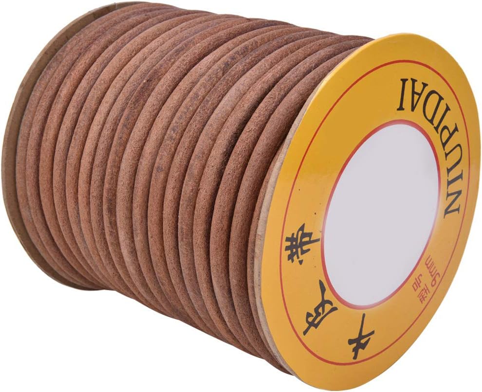 Nähmaschinen Gürtel 20m Ø 6mm Runde Nähmaschine Riemen mit Eimer, Universelle Rindsleder Lederschnur