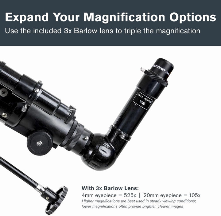 Celestron 21037 PowerSeeker 70EQ Refraktor – Schwarz, 70EQ Refraktor