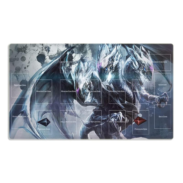 Mlikemat Playmat ZD014-107 Mauspad mit blauen Augen und Drachenmotiv, TCG CCG Sammelkartenspiel-Matt