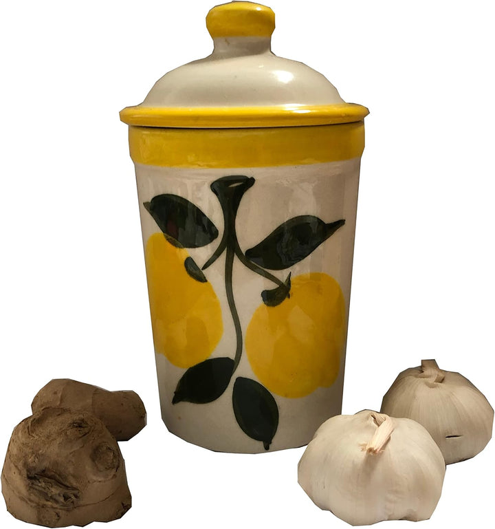 Zitrone Design Knoblauch Torhüter Topf (No 1 Lemon design garlic keeper pot)