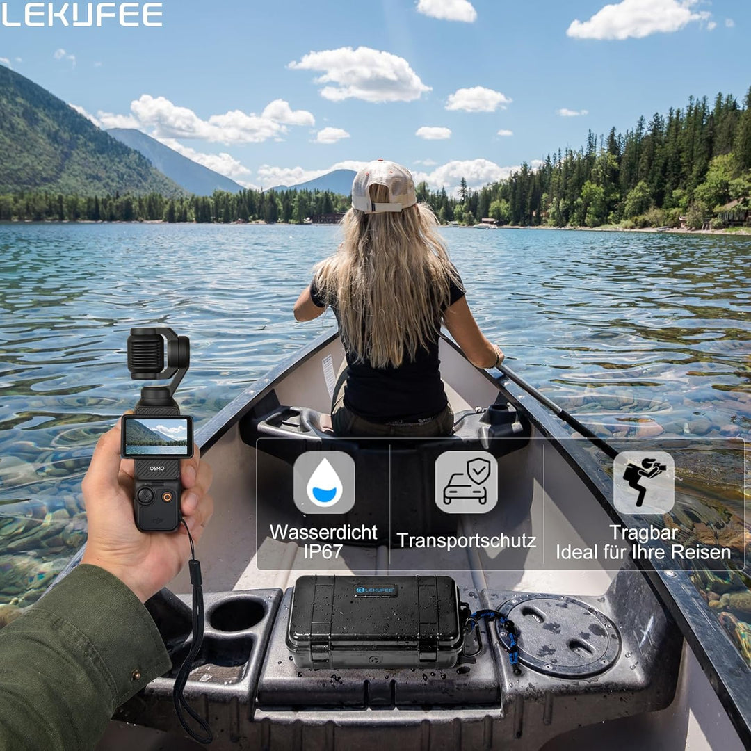 LEKUFEE Reise-Wasserdichter Hartschalenkoffer für DJI Osmo Pocket 3,Creator Combo,Power Expansion Co