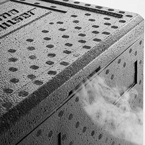 thermohauser EPP-Thermobox Pizza schwarz mit Deckel - 12,5 Liter - 41 x 41 x 16 cm - Pizzabox für Li