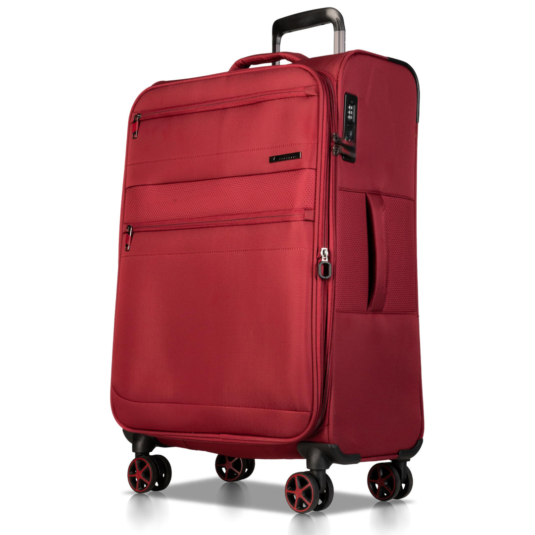 Cocoono Koffer Weichschale 64L bis 84L mit Dehnfalte – Stoffkoffer mit 4 Rollen – Reisekoffer Stoff