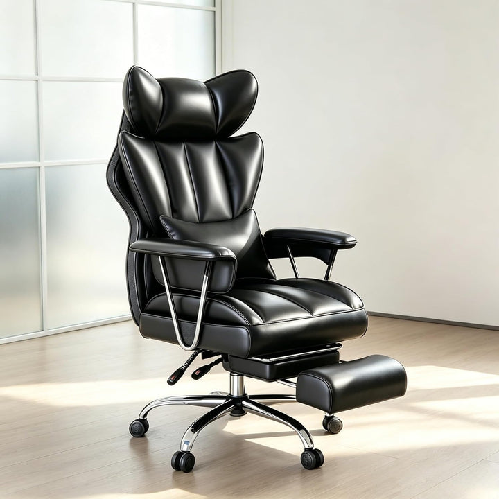 2026 Upgrade Bürostuhl Chefsessel bis 210kg, Ergonomischer Schreibtischstuhl, Lendenwirbelstütze und